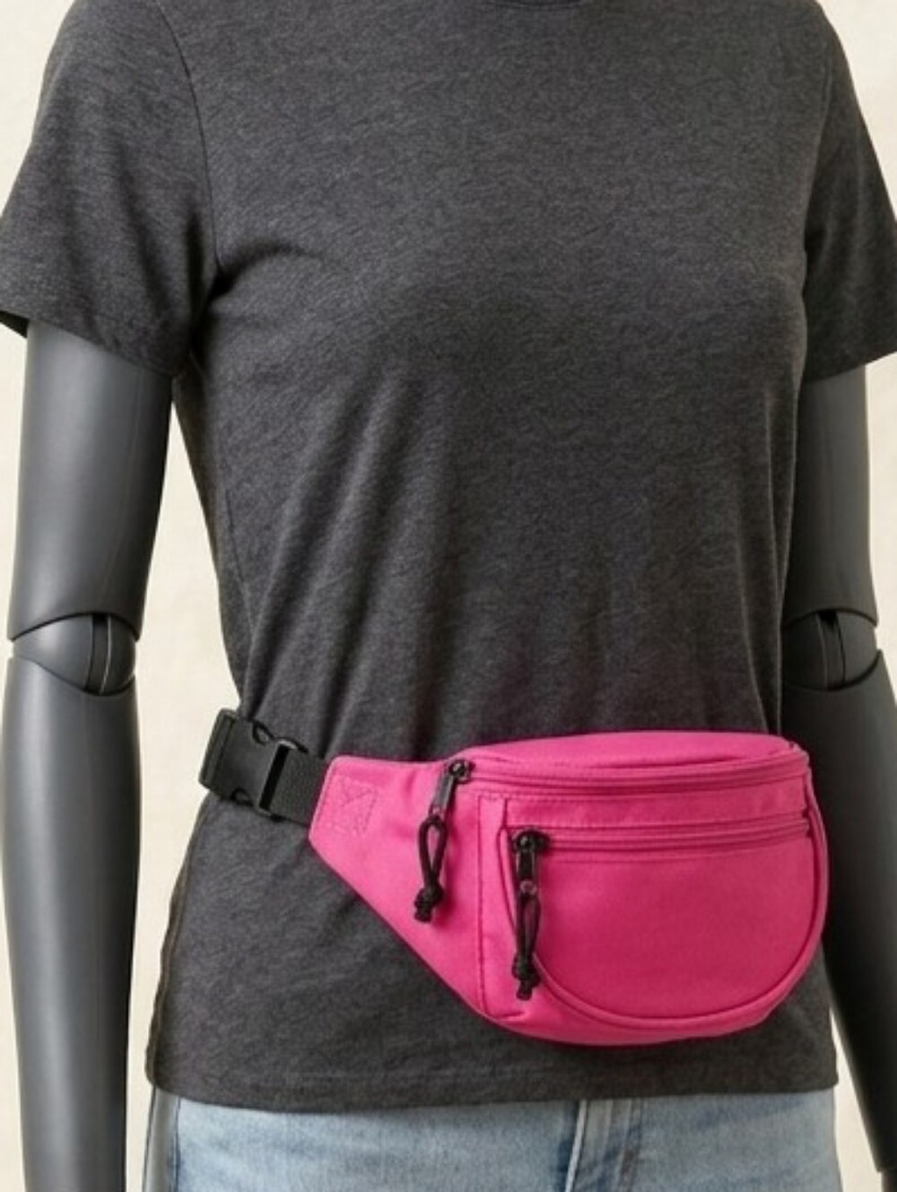 Dalix Hot Pink Women's Crossbody Waist Bag Lightweight Retro Fanny Pack